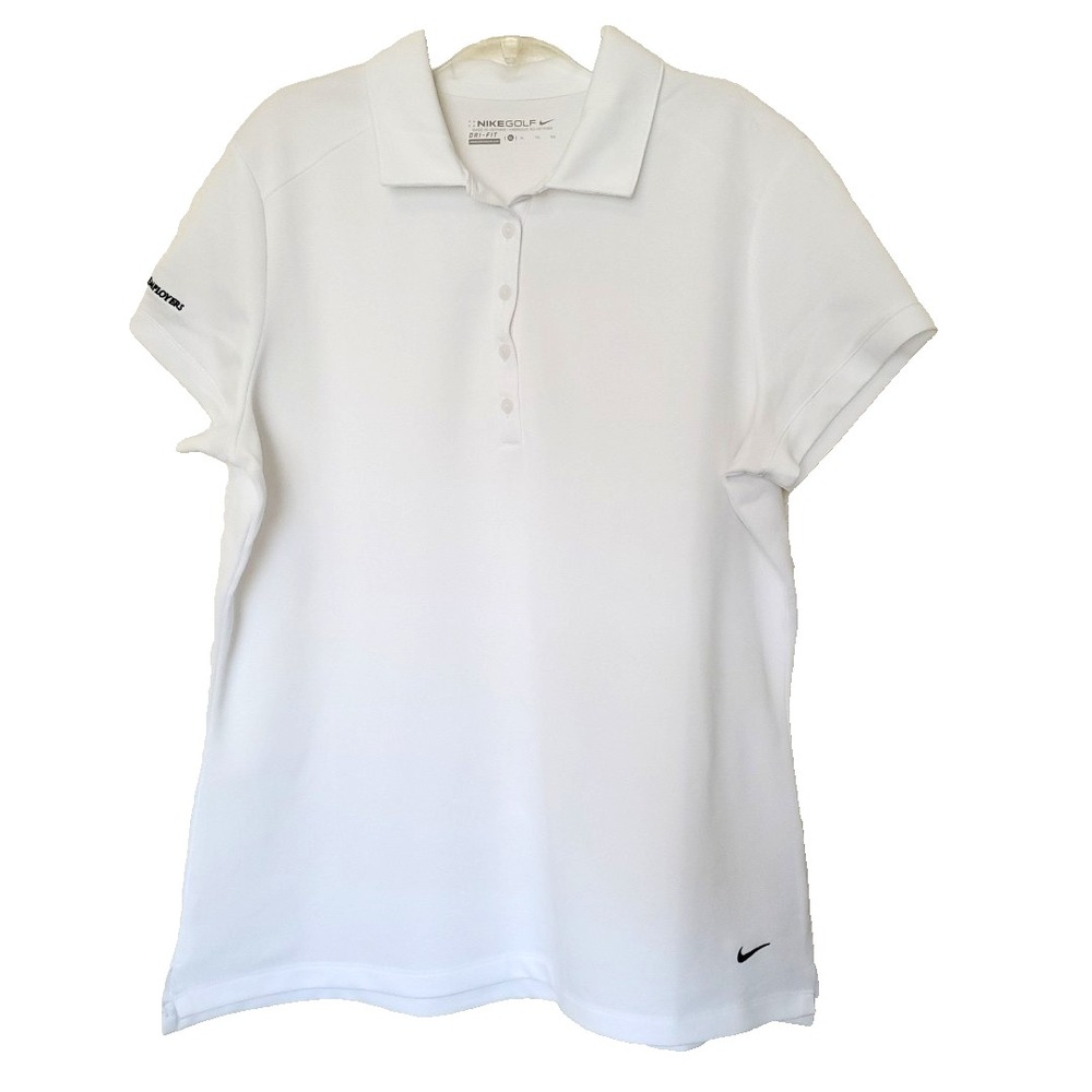 Nike Golf Womens Dri-FIT Polo Shirt White Short Sleeve XL 746100-100
